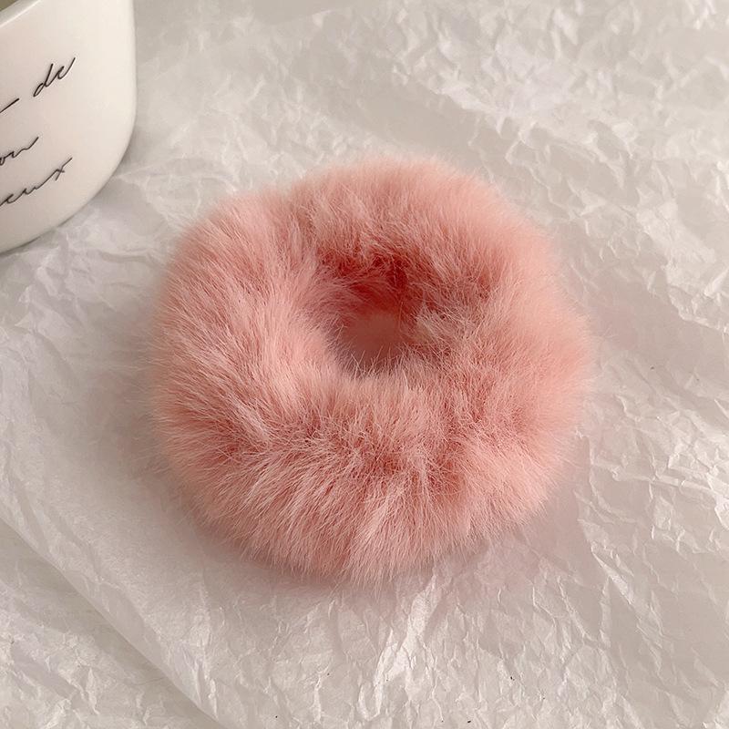 Plush Woolen Hair Tie - Women's Autumn/Winter Dopamine Style Hair Accessory