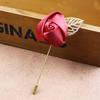 Elegant Rose Corsage Brooch Red Blossom Flower Pin with Long Needle Clasp for Women Men Versatile Lapel Accessory for Jacket Dress Suit