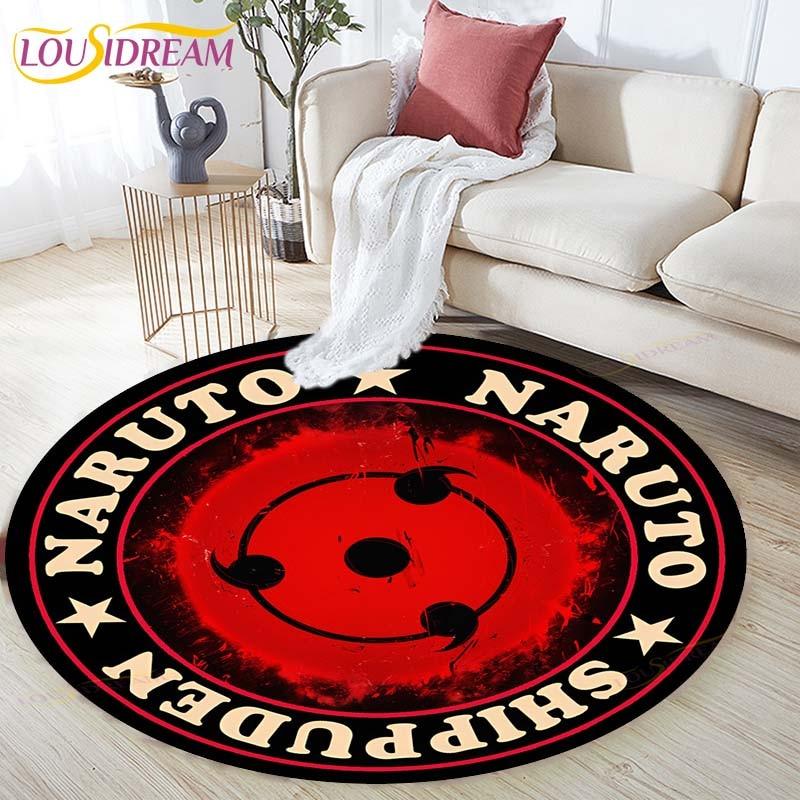 Cartoon Naruto Round Children Carpet Simplicity Animal Bunny Bee Pattern Children Flannel Carpet Baby Hand Print Carpet