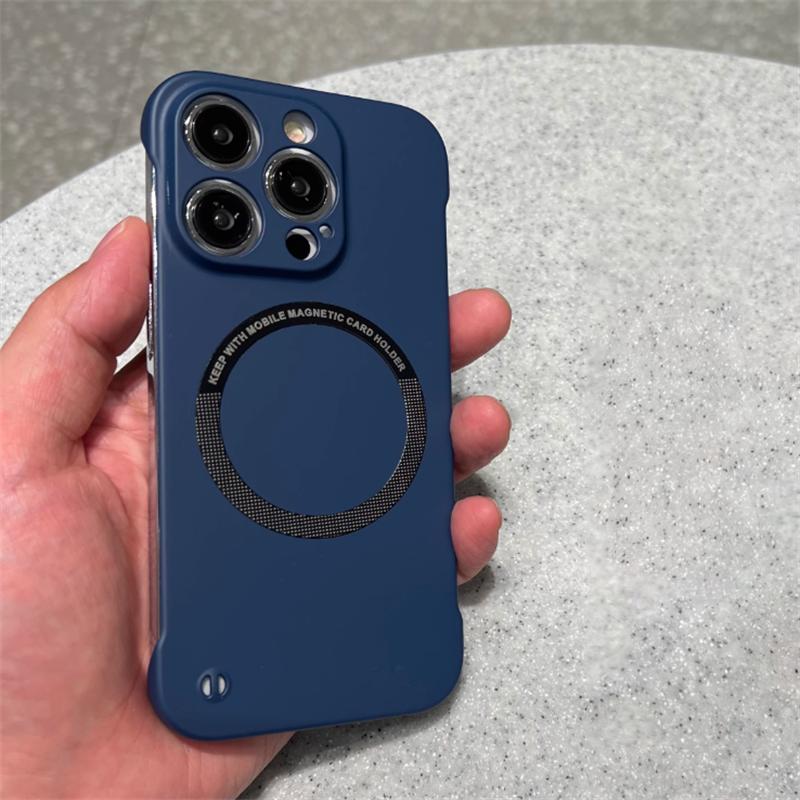 Frameless Magnetic For Magsafe Wireless Charging Case for iPhone 15 14 13 12 11 Pro Max XR X XS 7 8 Plus SE Hard PC Armor Capa