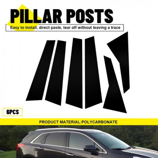 6x Gloss Black Door Pillar Posts Cover Decal Trim For Cadillac XT5 2017- N