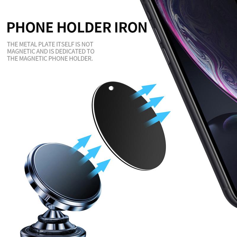 1-5PCS Magnetic Metal Plate For Car Phone Holder Universal Iron Sheet Disk Sticker Mount Mobile Phone Magnet Stand For IPhone