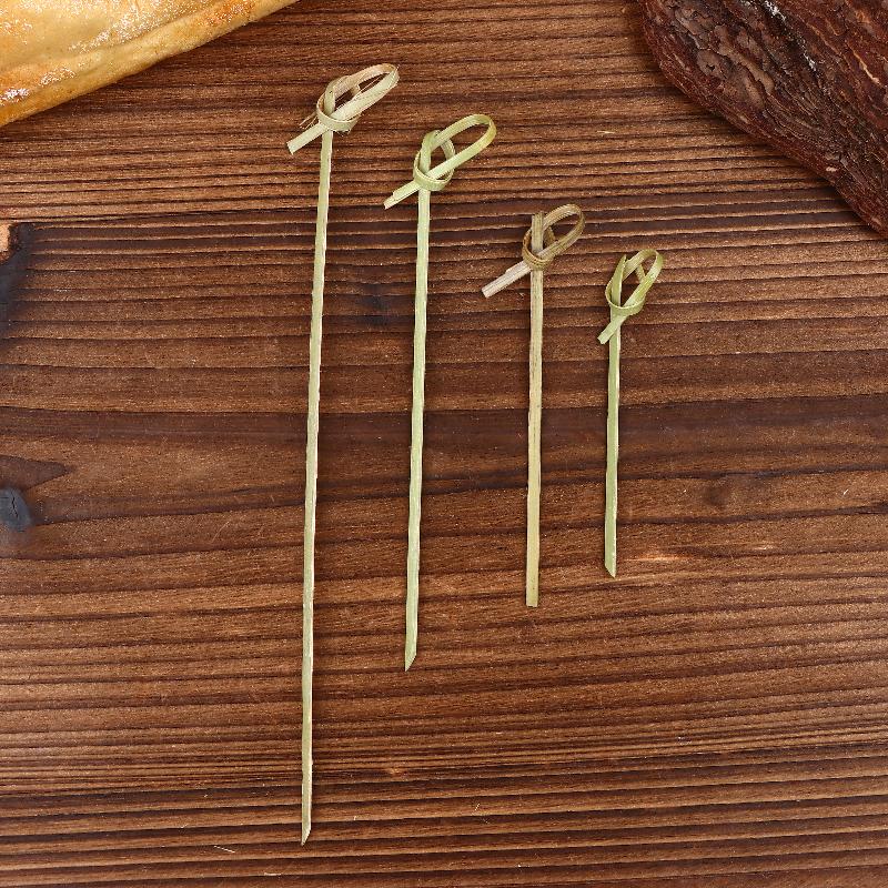 Barbeque Essentials, 100/200-Pack Bamboo Knot Skewers with Cocktail Pick Function