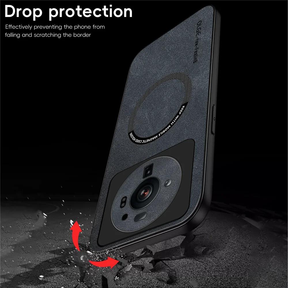 Magnetic Retro Leather Soft Case For Xiaomi 12S Ultra 12SUltra 5G Wireless Charging Phone Case Cover