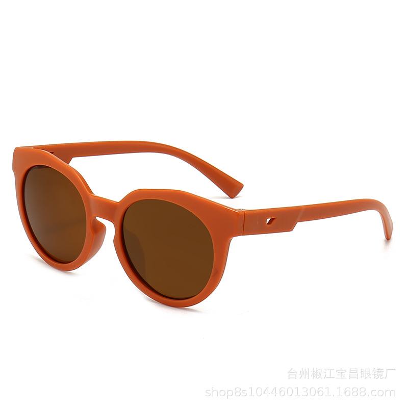 Children'S Sunglasses Danish Matte Baby Sunglasses Trendy Retro Mocha Glasses Uv400 Uv Protection