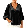 Women's Ffashionable Color Seven Quarter Sleeve Sleeve Lapel Gold Velvet Loose Top