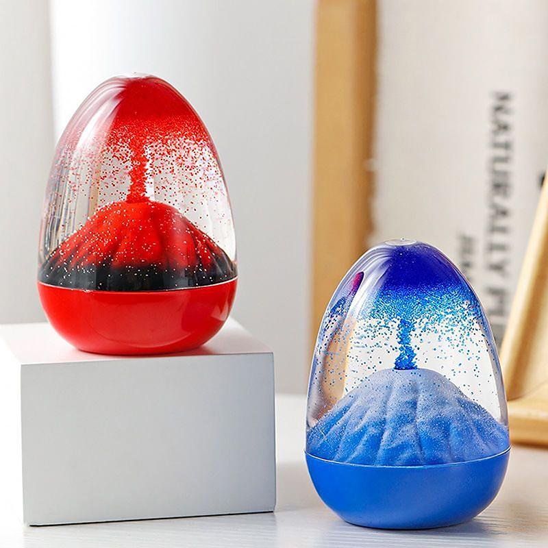Eggshell Volcanic Eruption, Floating Sand Volcanic Eruption Ornament, Acrylic Liquid Hourglass Timer Ornament.