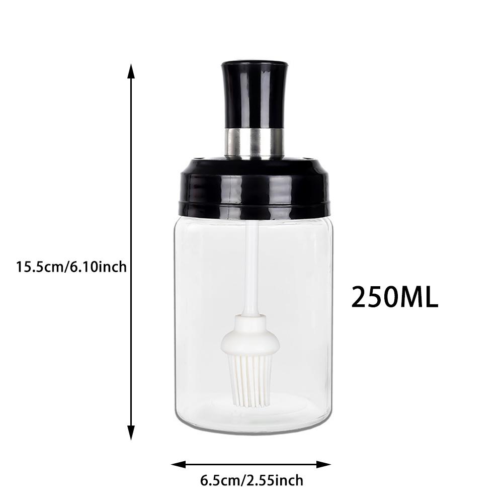 250ml Kitchen Seasoning Jar Household Salt Shaker Container Oil Bottle Honey Dispenser Pepper Spoon Brush Storage Box