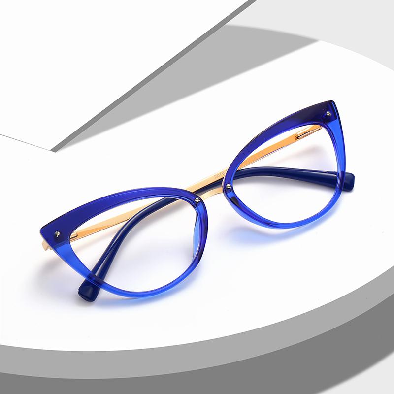 Occhiali da lettura più recenti con effetto occhio di gatto verde per donna, anti luce blu, per presbiopia, con lenti di ingrandimento +2 +6, occhiali