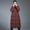 New Angola red and white duck down jacket for women, plus long over-knee winter thickened warm jacket for women