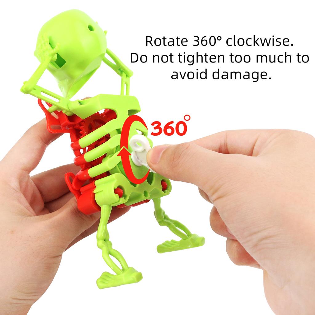 New Unique Skeleton Dancing Swinging Clockwork Fun Toy Funny Dance Trick