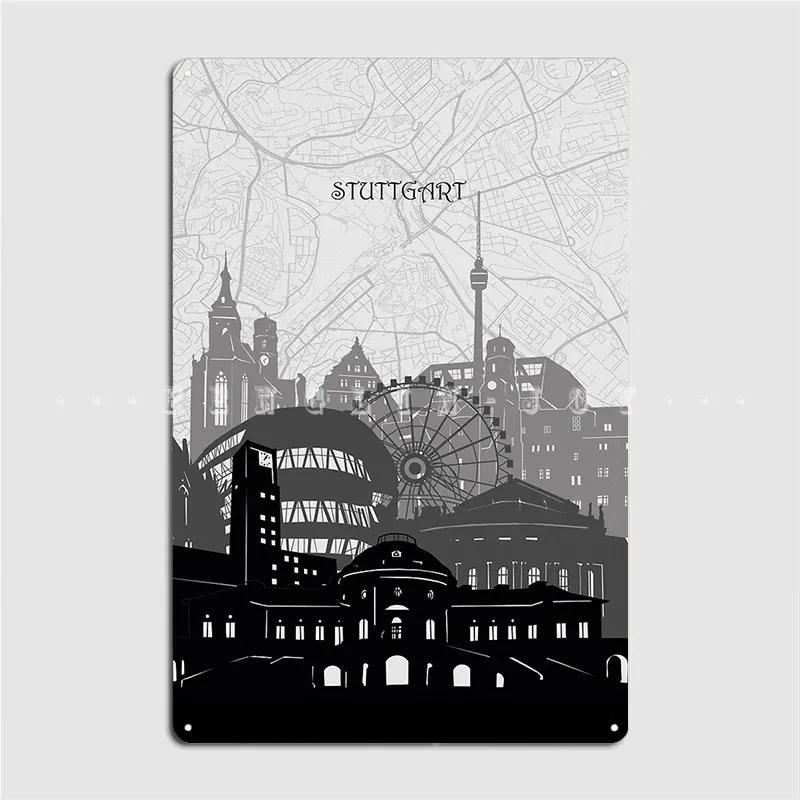 

Stuttgart Skyline Metal Sign Pub Garage Vintage Cinema Garage Plaques Tin Sign Posters 20x30cm