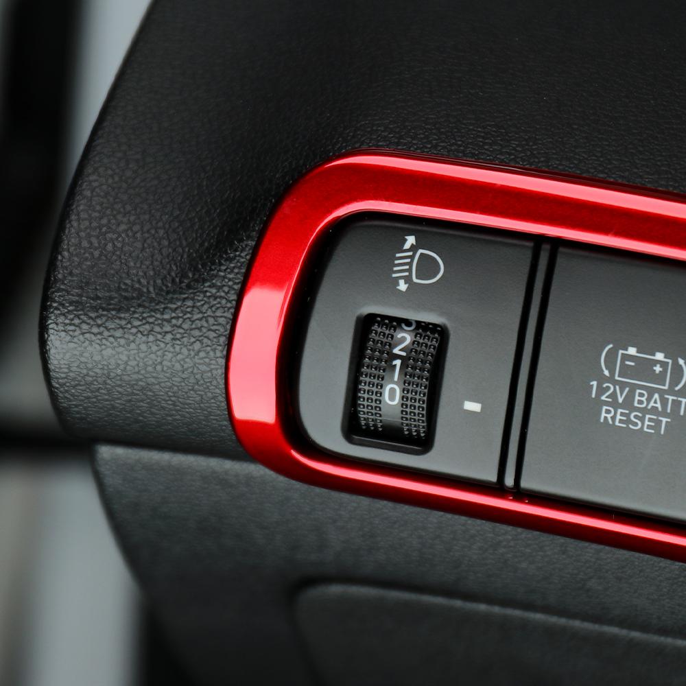 LHD/RHD Red Car For Hyundai Elantra CN7 N 2026-2026 Styling Interior Headlight Adjustion Switch Button Cover Trim