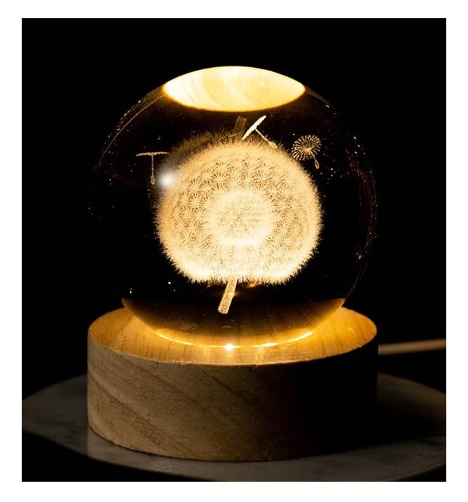 

Crystal ball light up interior (dandelion fluff)