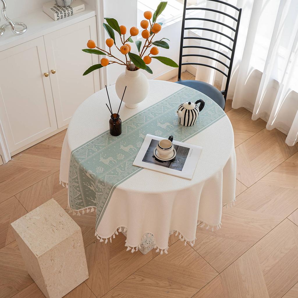 Imitation Cotton And Linen Fabric Tablecloth Simple Modern High-End Dining Table Cloth Coffee Table Cloth Round Table Cloth Long Tablecloth Cover