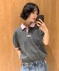 GENERALIDEA Shirt Collar Pique Half Knit [Charcoal] / Gf2Lkp531