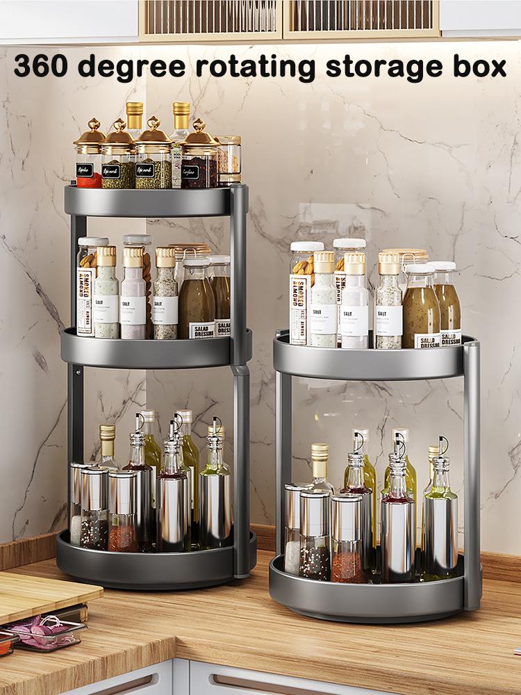 Scatola Porta Spezie Rotante a 360° per Frigorifero da Cucina Scaffale Artefatto Scaffale Spezie Scatola Organizzatrice per Gioielli