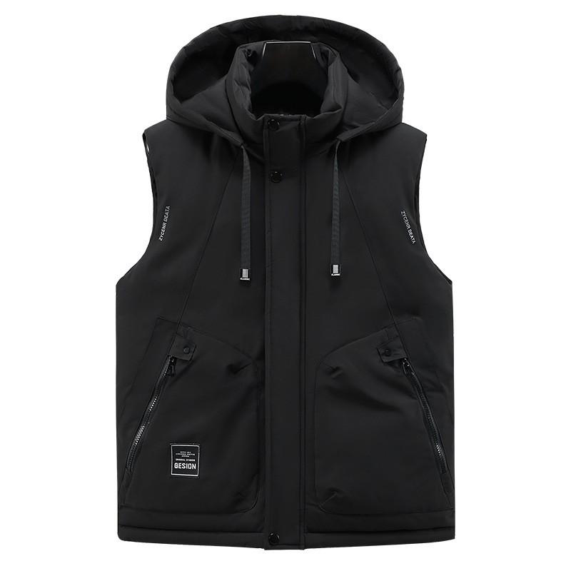 Mens Puffer Vest Winter Warmth Plus Size Stand Collar Zip Up Sleeveless Jacket Students