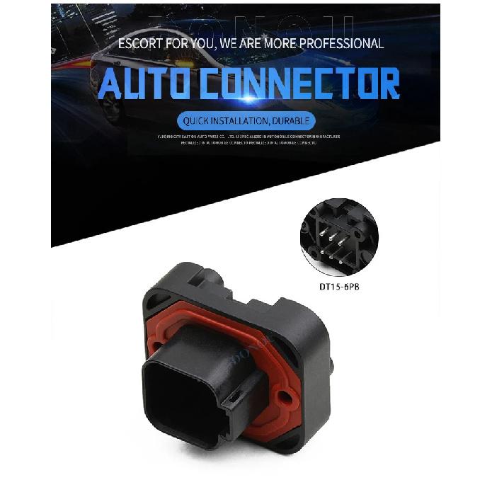 DT15-6PB Dechi type automotive waterproof connector, automotive circuit board PCB straight pin socket connector DT06-6S