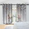 Winter Snow Scenery Blackout Curtains Snowman Pine Forest Pattern Bedroom Living Room Darkening Noise-reducing Window Curtain