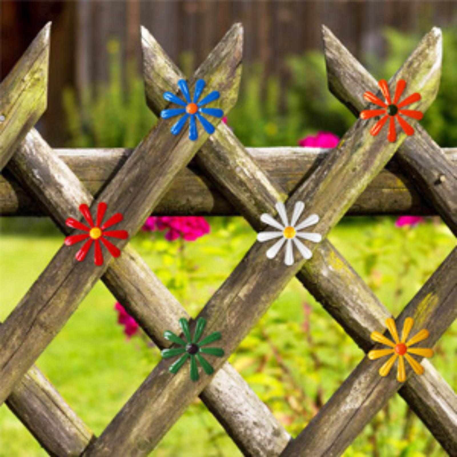 6PCS Metal Outdoor Wall Decoration Flower  Decoration Ornaments One Size