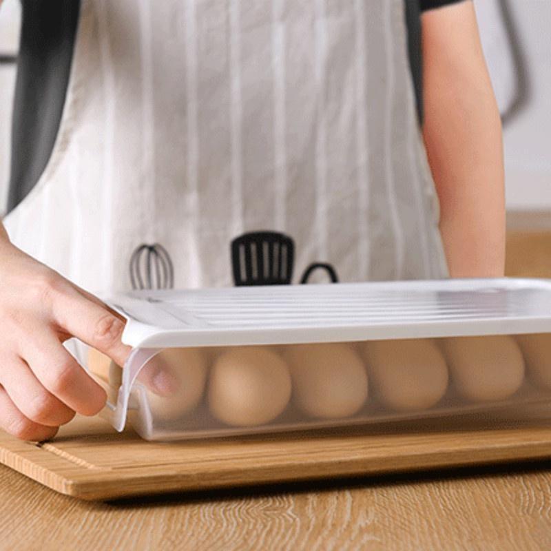 

Холодильник для хранения яиц с крышкой. Большая вместительная коробка. Автоматически вращающийся и выдвижной ящик для яиц. Ящик для хранения яиц. серый