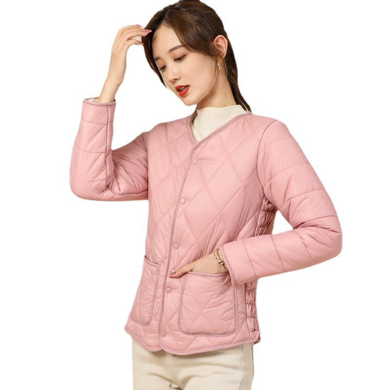 Women's Warm Padded Thickened One-piece Fleece Liner Sleeves with Hair Spelling Sleeve Long-sleeved Cotton Jacket Cotton Clothing Women's Models 8208