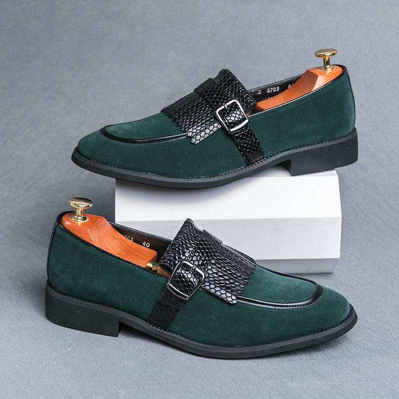 Men's Retro Tassel Loafers: Cross Buckle Slip-On British-Style Leather Shoes