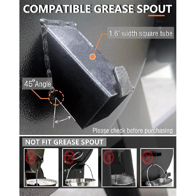Upgraded Grease Bucket with Lid & 12-Pack Liners - Modified Traeger Accessories, Drip Bucket for Traeger, Pit Boss, Z Grills, Recteq, and More,
