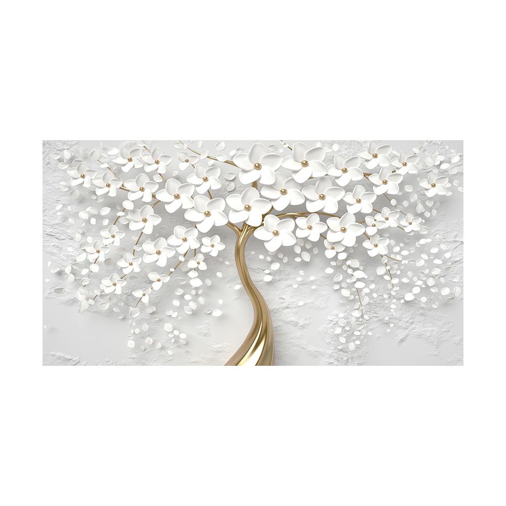 

Абстрактные 3D белые цветы холст картина современные плакаты с скандинавскими растениями и принты настенная художественная картина для гостиной домашний декор 20x40cm