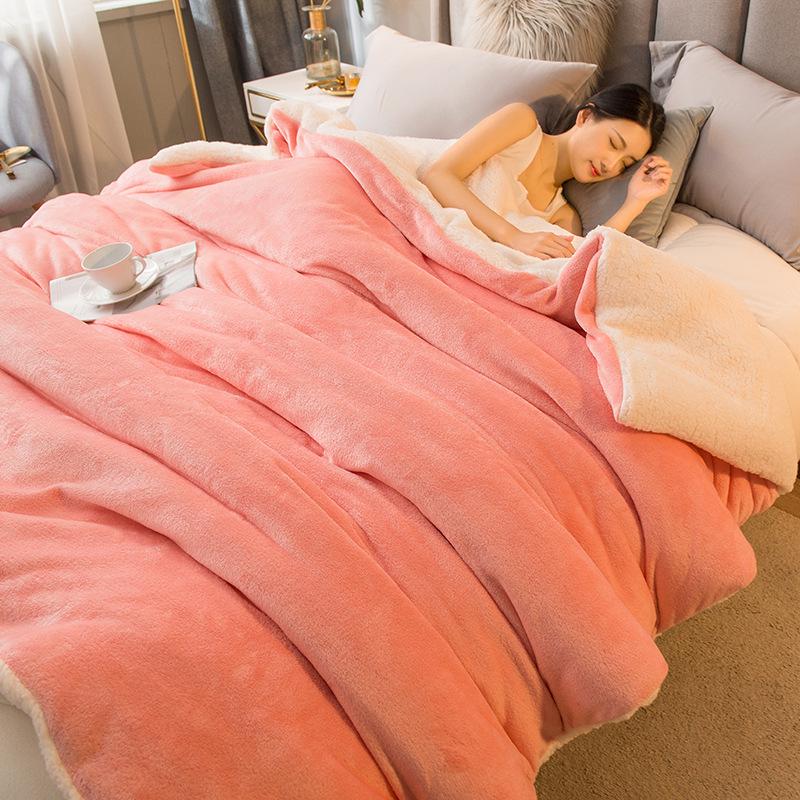 Luxurious Double-Sided Lambswool Plush Blanket & Duvet Cover