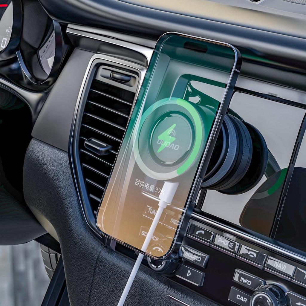 MagSafe 15W Wireless Car Charger with Suction Cup for Smartphones