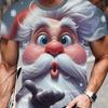 Men'S Print Funny Santa Claus Short Sleeve T-Shirt, Casual Round Neck Short Sleeve