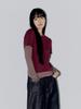 OAFISH Stripe Layered Long Sleeve, Burgundy