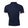 Sommer-Herren-Kurzarm-Poloshirt mit einfachem Streifen-Reißverschluss und Farbblock