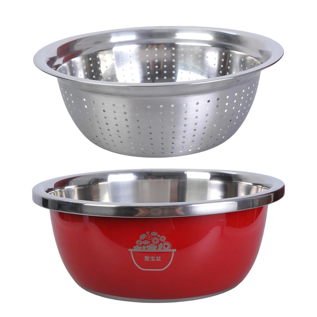 Robust Stainless Steel Basin with Drain Lid Perfect For Party Preps Shredding And Chopping Basin Ideal For Home Chefs