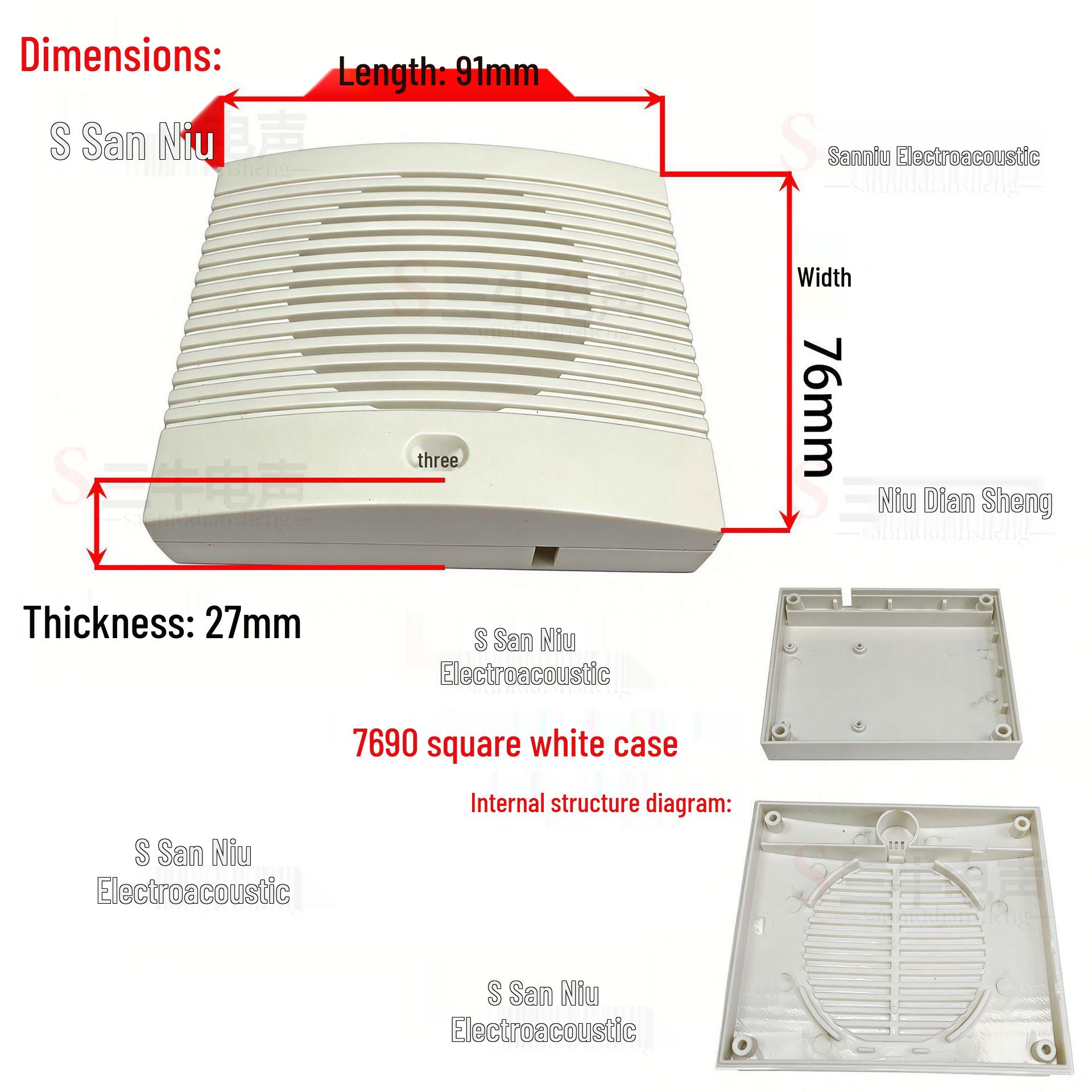 

7690/57mm White 4 Ohm 3W Speaker for Advertising Machine Projector Camera