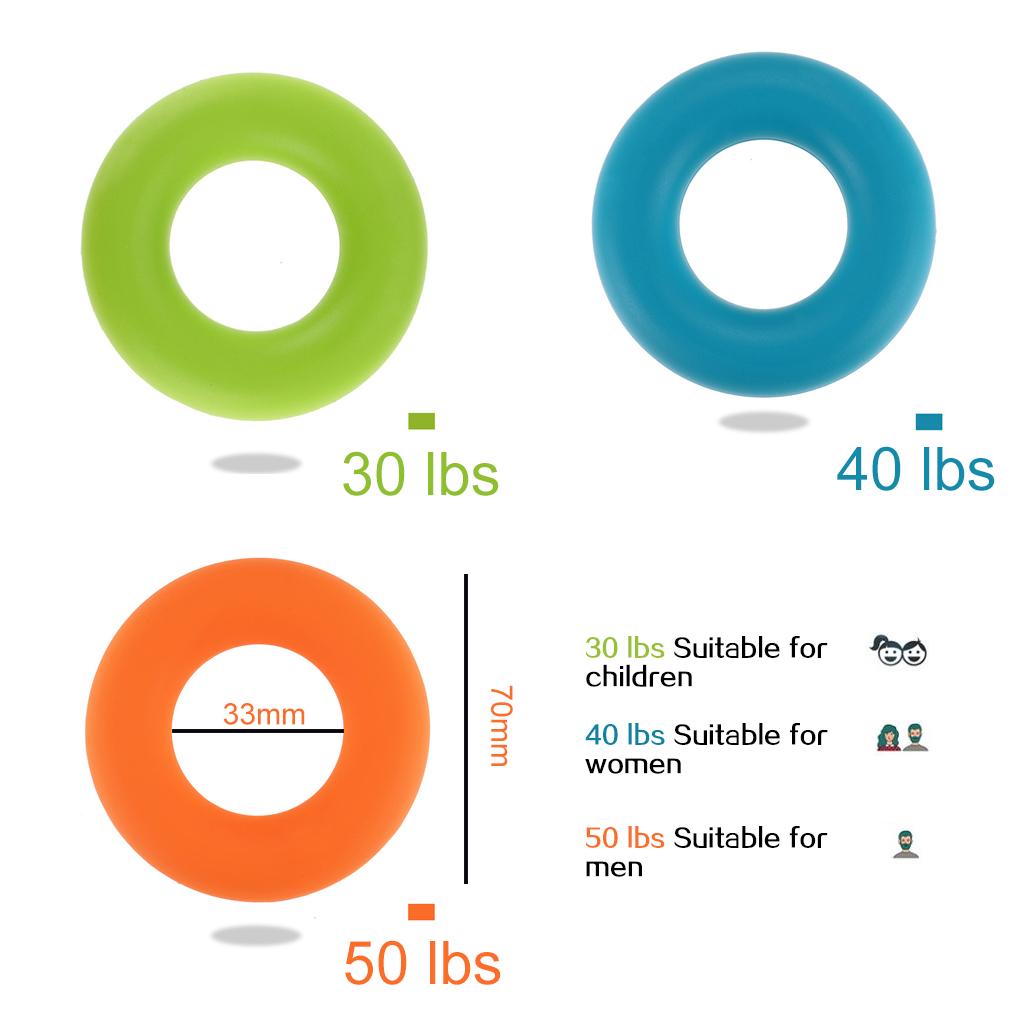 Silica Gel Hand Grip Ring Men Women Gym Fitness Finger Heavy Exerciser Ball Strength Muscle Recovery Gripper Trainer