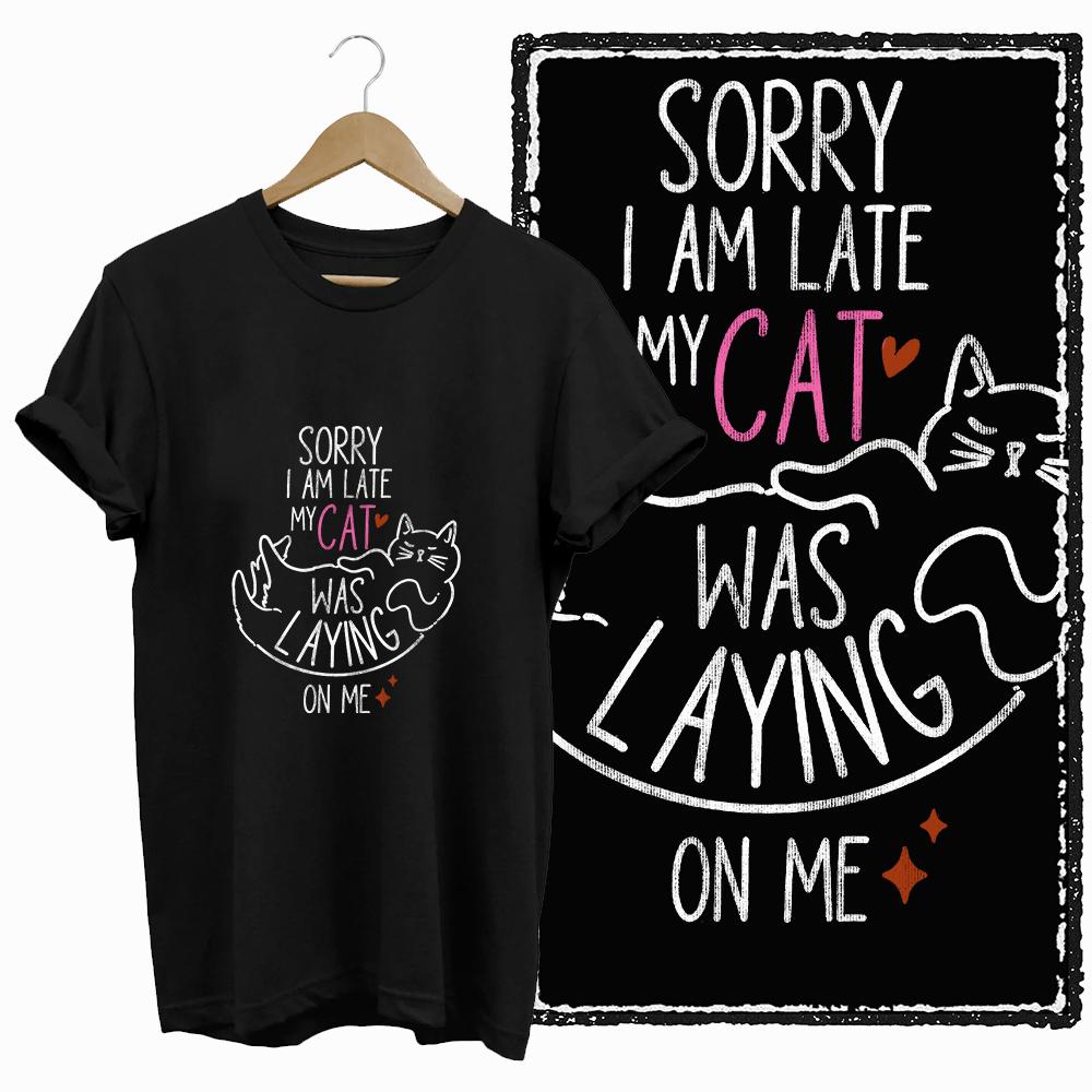 COOLMIND CAT Print  BLACK Short Seleve 100% Cotton Exclusive Graphic Women T Shirt Big Size O-neck Cotton Cat Lover Women Tshirt
