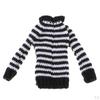 Fashion Girl Doll Outfit Off Shoulder Stripe Wool Knitted Sweater For