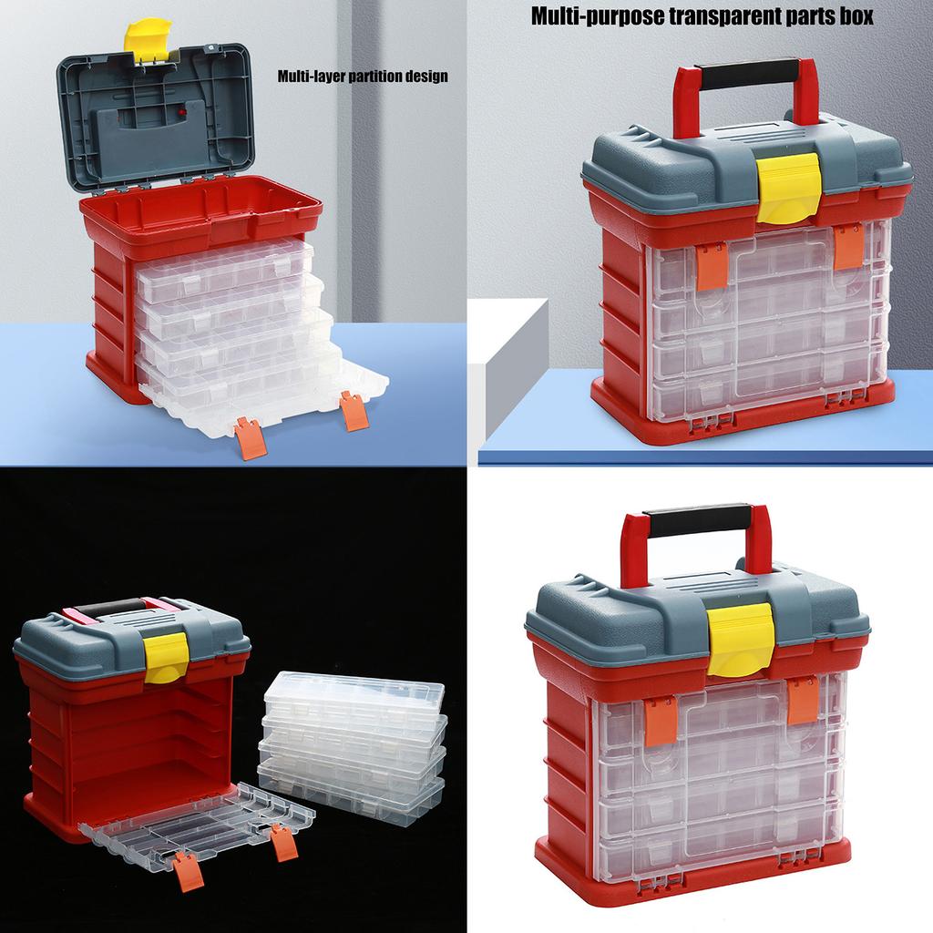 Plastic Box Organizer with Adjustable Compartment Sewing Organizer Craft & Art Supply Multipurpose Storage Box