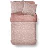 Parure de Lit - 260 x 240 cm - Coton Imprimé Floral Vieux Rose - TODAY SUNSHINE