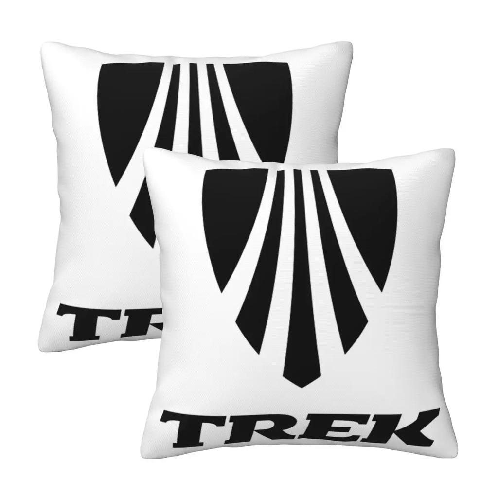 Trek Bike Logo 2 pcs Square Pillowcase Pillow Cover Cushion Zip Decorative Comfort Throw Pillow for Home Car