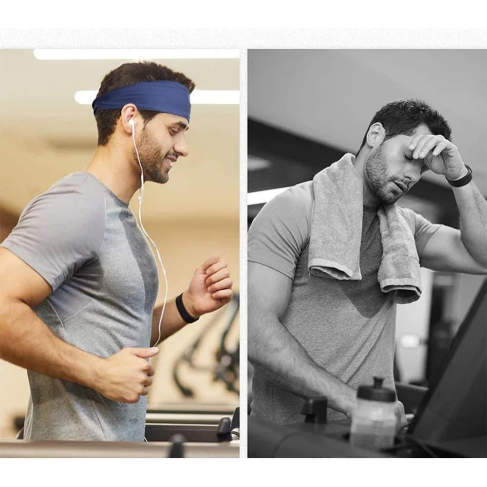 Breathable Elastic Sweat Headband, Moisture Wicking Sports Sweatband for Men Women Running Yoga Gym Basketball Outdoor Workout