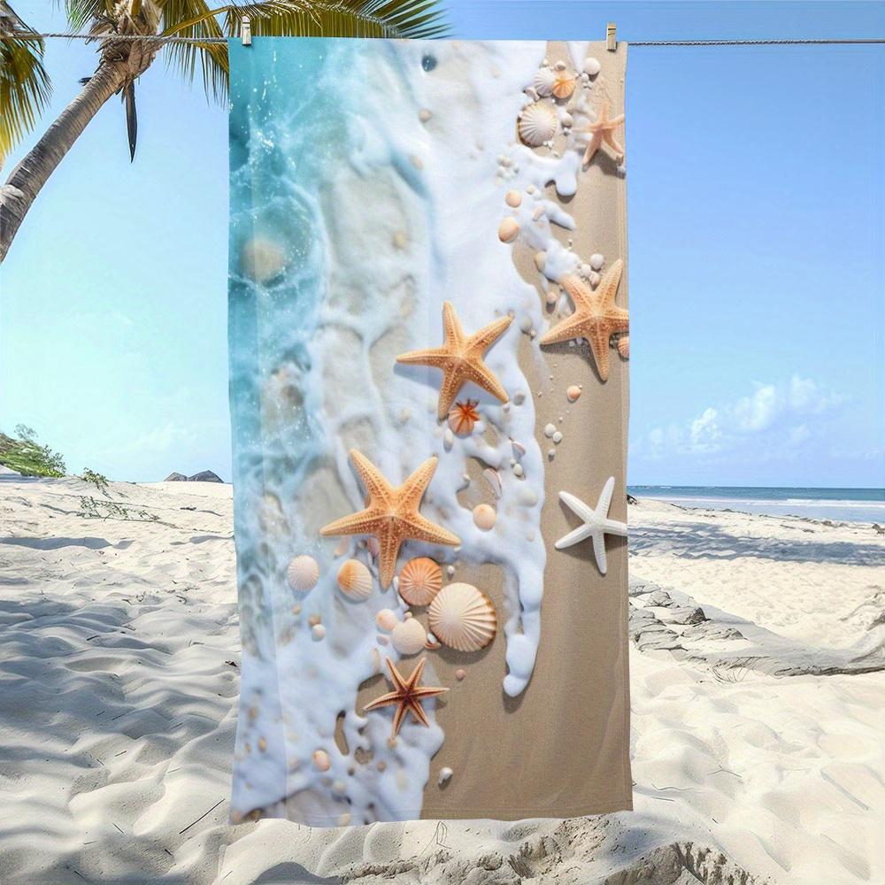 1pc Quick-Dry Beach Towel, lightweight breathable with modern digital print. perfect for beach, pool, swimming, picnic, camping