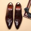 Spring and summer new pointed business crocodile pattern leather shoes men's British casual cowhide men's shoes