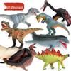 Jurassic Dinosaur Toys: Soft Rubber T-Rex, Triceratops, Mosasaurus, Pachycephalosaurus Models for Kids