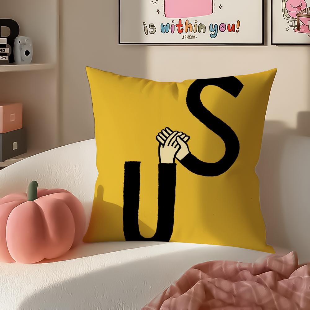 Fashion Art JJeanJullien Cushion Cover Pillowcase Short Plush Invisible Zipper Room Sofa Cushion Cover