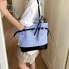 2025 New Literary Polka Dot Bow Canvas Large-capacity Leisure Multi-purpose Backpack Commuter Shoulder Tote Bag
