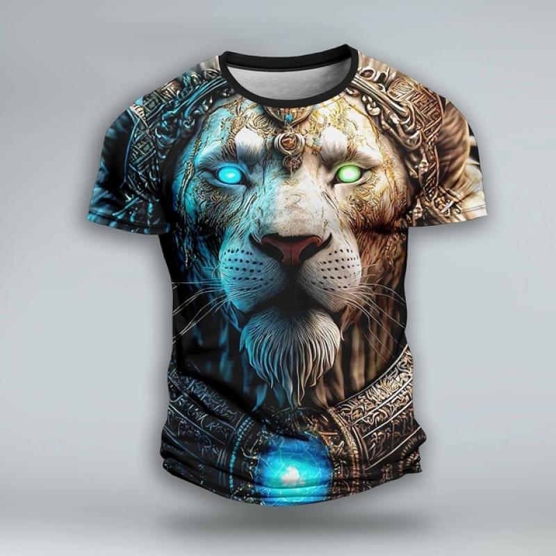 Sommer T Shirt Für Männer Tier Druck Casual Kurzarm Kleidung Mode Straße Oansatz Pullover Übergroßen männer T-Shirts